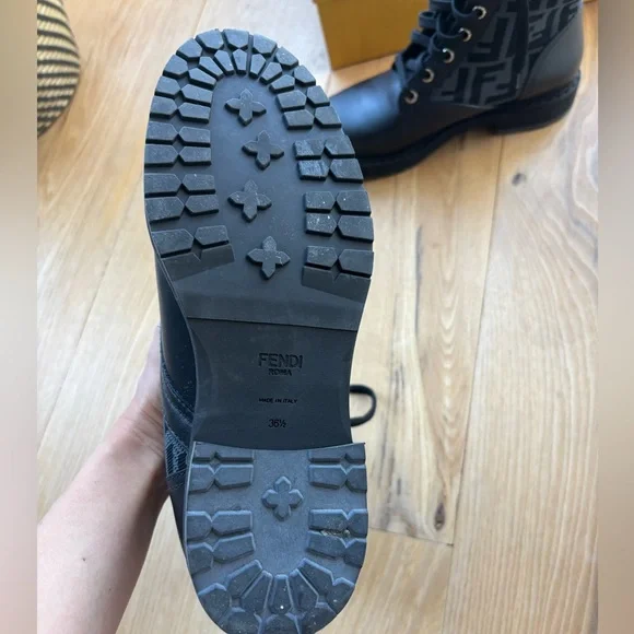 Fendi FF Rockoko Biker Boots - Picture 4 of 5